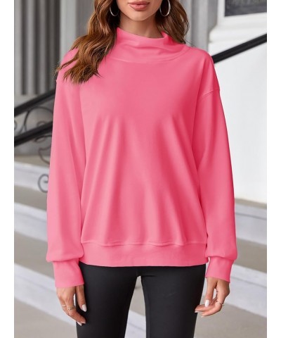 Women's Oversized Turtleneck Sweatshirt Long Sleeve Pullover Casual Tops Pink $22.54 Hoodies & Sweatshirts