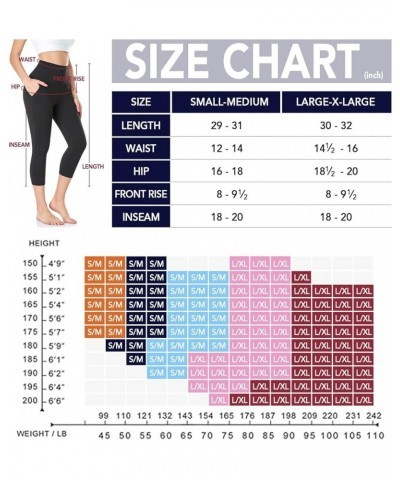 Leggings with Pockets for Women - Yoga Pants with Pockets,Soft High Waist Tummy Control Non See Through Workout Pants Small-M...