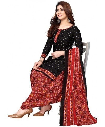 Fully Stiched New Punjabi Style Salwar Suit of Crepe Fabric with Chiffon Dupatta for Women Black!.35 $20.42 Suits