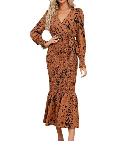 Womens Dresses Long Sleeve Fashion Beach Dresses Lace Patchwork Party Maxi Dress 3-khaki $19.71 Dresses