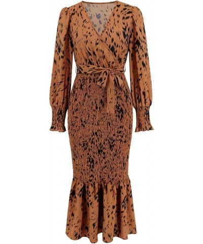 Womens Dresses Long Sleeve Fashion Beach Dresses Lace Patchwork Party Maxi Dress 3-khaki $19.71 Dresses