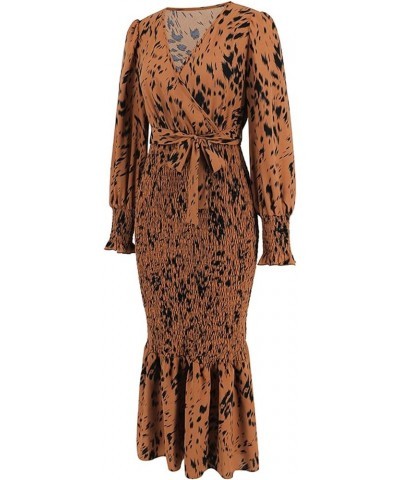 Womens Dresses Long Sleeve Fashion Beach Dresses Lace Patchwork Party Maxi Dress 3-khaki $19.71 Dresses