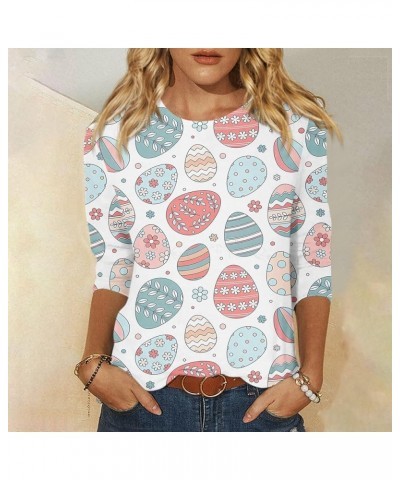 Easter Shirts for Women,2024 Women's Fashion Tees Casual Crewneck 3/4 Sleeve Loose Cute T Shirt Ladies Top 2-mint Green $8.27...