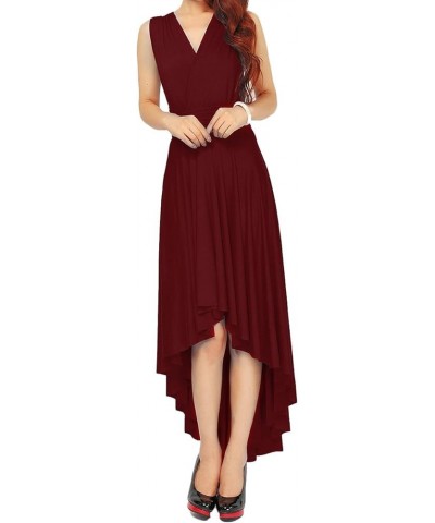 Womens Transformer Evening Dress Maxi Cocktail Wrap Convertible Multi Way Floor Long Formal Gown Burgundy-high Low $13.24 Dre...