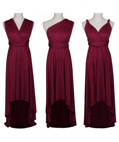 Womens Transformer Evening Dress Maxi Cocktail Wrap Convertible Multi Way Floor Long Formal Gown Burgundy-high Low $13.24 Dre...