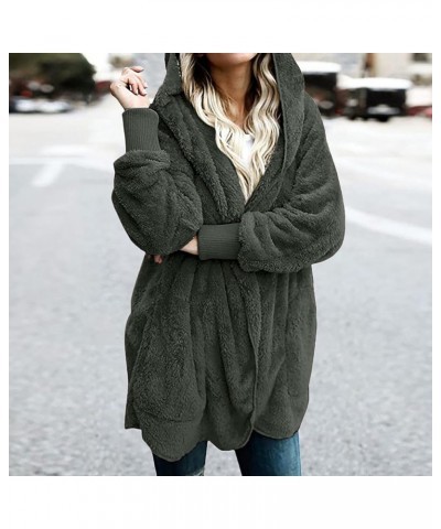 Womens Fleece Teddy Coats 2023 Trendy Hooded Winter Jacket Shaggy Faux Sherpa Cardigans Fashion Warm Clothes J01-army Green $...