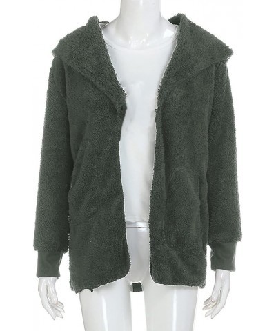 Womens Fleece Teddy Coats 2023 Trendy Hooded Winter Jacket Shaggy Faux Sherpa Cardigans Fashion Warm Clothes J01-army Green $...