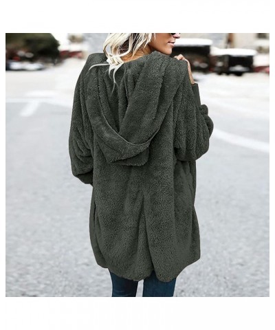 Womens Fleece Teddy Coats 2023 Trendy Hooded Winter Jacket Shaggy Faux Sherpa Cardigans Fashion Warm Clothes J01-army Green $...