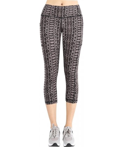 Women's Running Leggings Workout Trousers Pants with Side Pockets Printed(capri) $12.00 Activewear