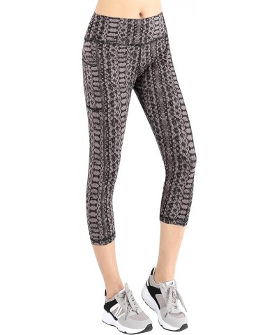 Women's Running Leggings Workout Trousers Pants with Side Pockets Printed(capri) $12.00 Activewear