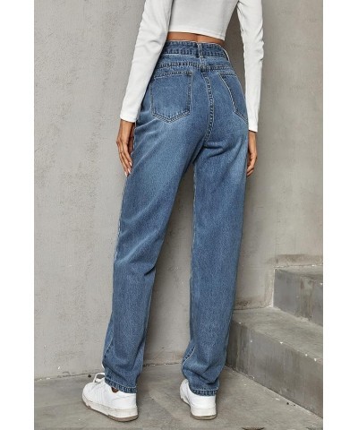 Boyfriend Jeans for Women Teen Girl High Waisted Baggy Loose Fit Wide Leg Heart Denim Jeans Aa-dark Blue $14.40 Others