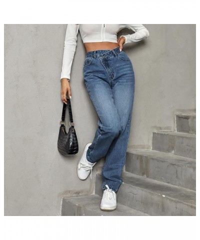 Boyfriend Jeans for Women Teen Girl High Waisted Baggy Loose Fit Wide Leg Heart Denim Jeans Aa-dark Blue $14.40 Others